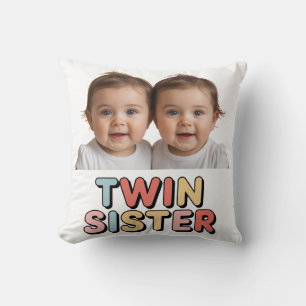 Baby Twin sisters Throw Pillow