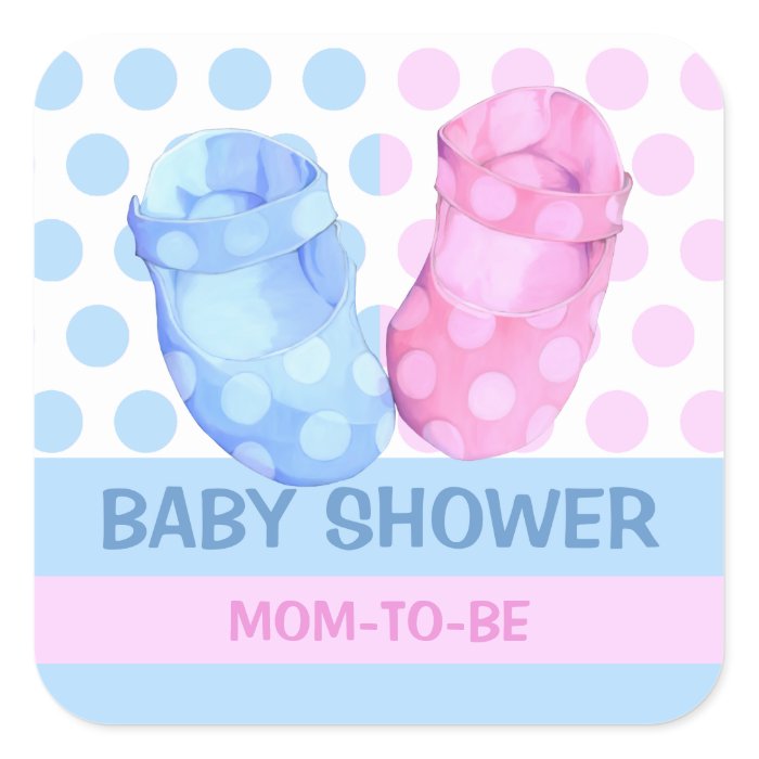 Baby Twins Booties Baby Shower Gift Sticker