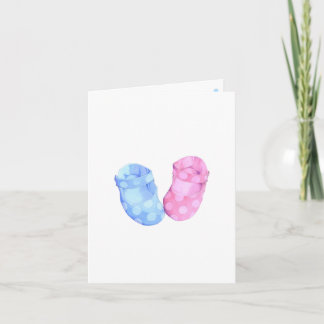 Baby Twins Booties Note Card