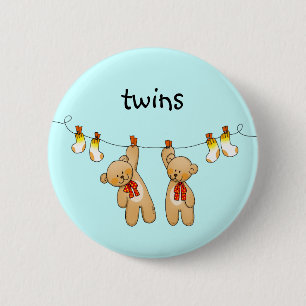 Baby twins (boy) pinback button