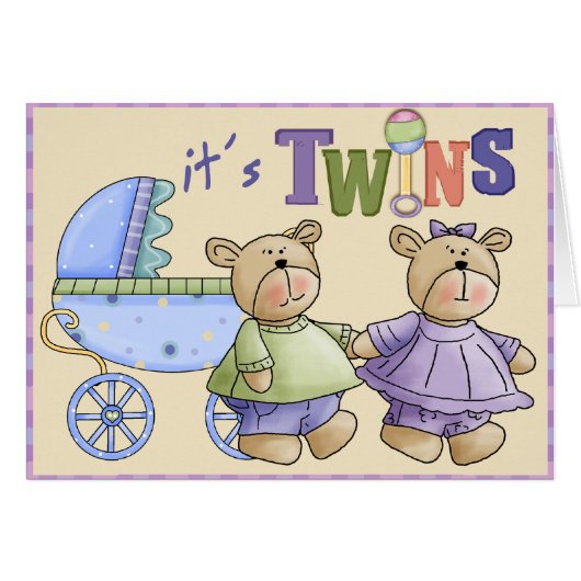 Baby Twins Cards (Front Horizontal)