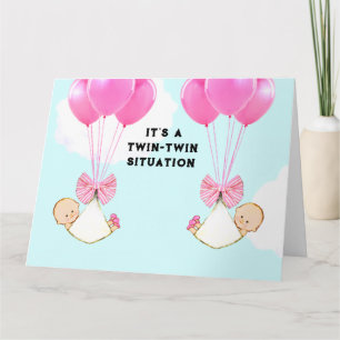 Baby Twins Congrats Card