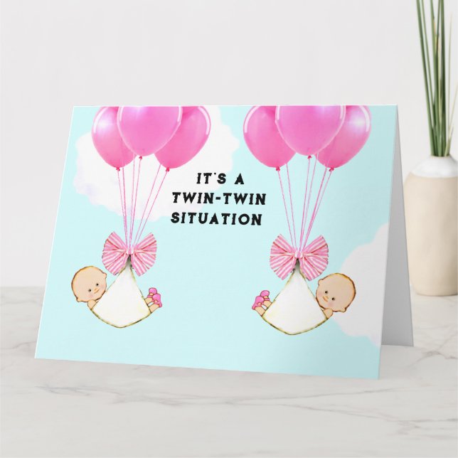 Baby Twins Congrats Card (Front)