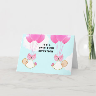 Baby Twins Congrats Card