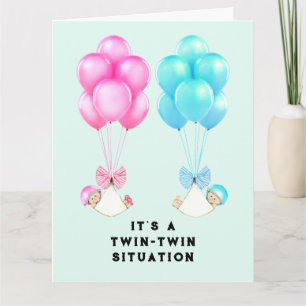 Baby Twins Congrats Card