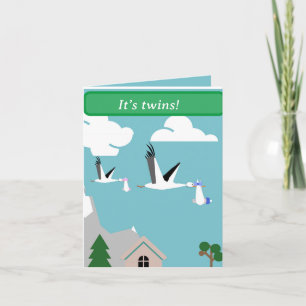 Baby Twins Editable Card