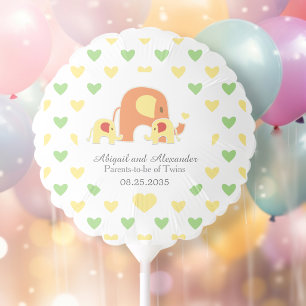 Baby Twins Elephant Theme Baby Shower Balloon