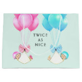 It's A Boy Girl Twin Baby Shower Wrapping Paper, Zazzle