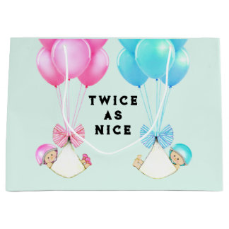 Baby Twins Girl and Boy Large Gift Bag
