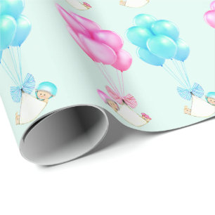 Baby Twins Girl and Boy Wrapping Paper