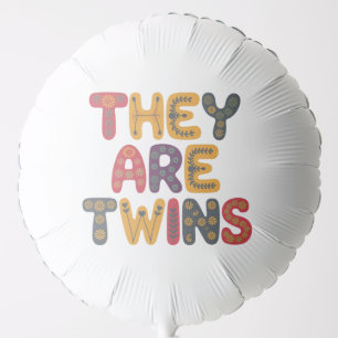 Baby twins shower balloon