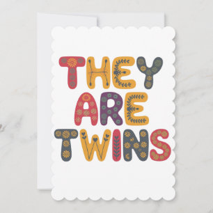 Baby twins shower invitation