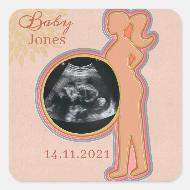 Baby Ultrasound Keepsake   Square Sticker (Front)
