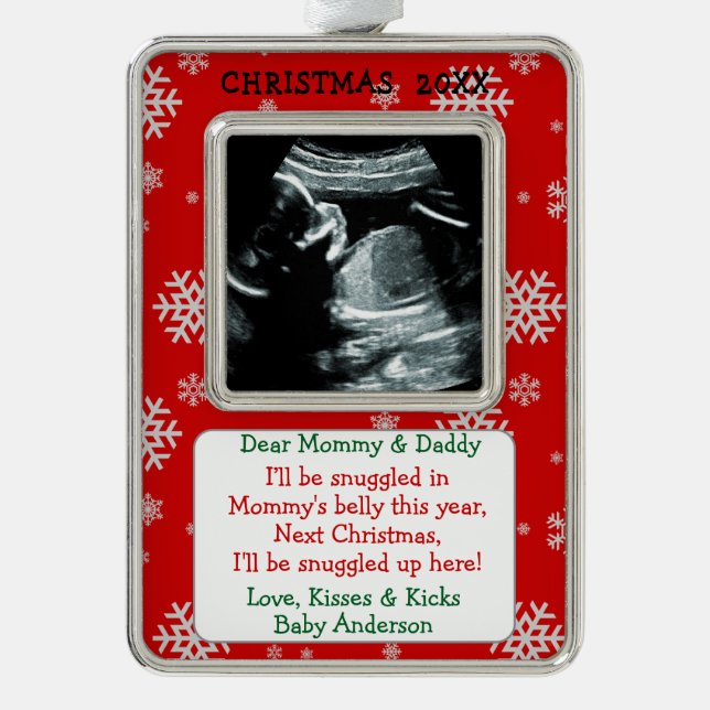 Baby Ultrasound New Parents   Christmas Ornament (Front)