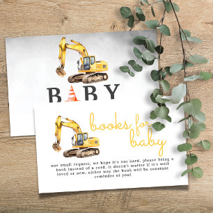 Baby Under Construction Baby Shower Books for Baby Enclosure Card