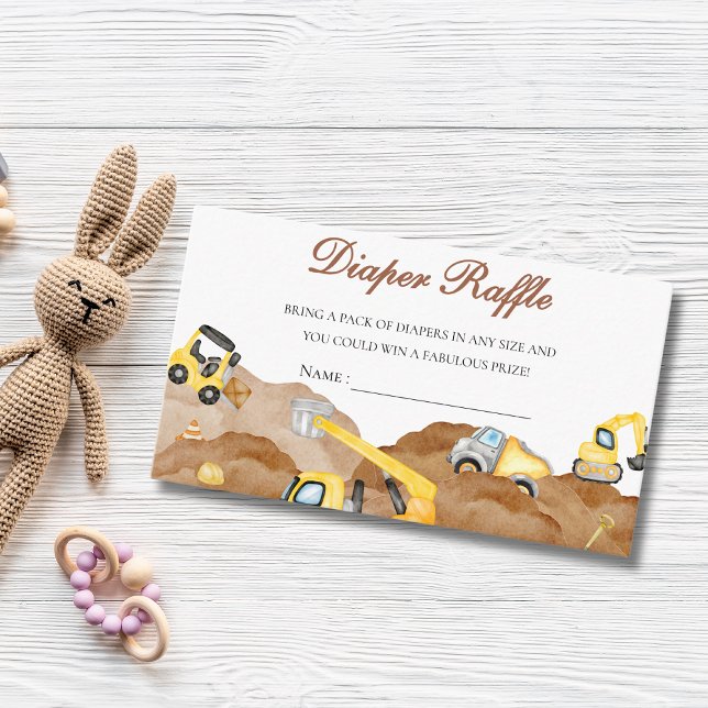 baby under construction baby shower Diaper Enclosure Card (Creator Uploaded)