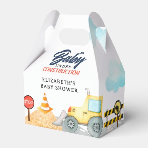 Baby Under Construction Baby Shower Favor Boxes
