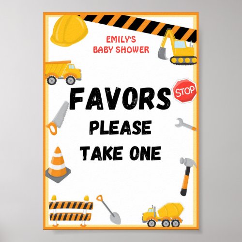 Baby Under Construction Baby Shower Game Sign