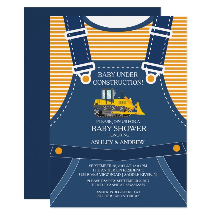 baby under construction baby shower invitation  zazzle