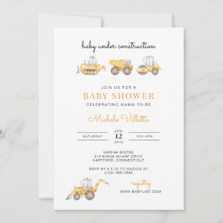 Baby Under Construction Baby Shower Invitation