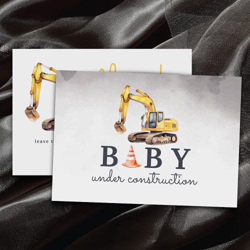 Baby Under Construction Baby Shower Thank You Card