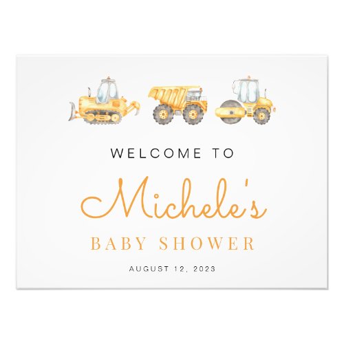 Baby Under Construction Baby Shower Welcome Sign