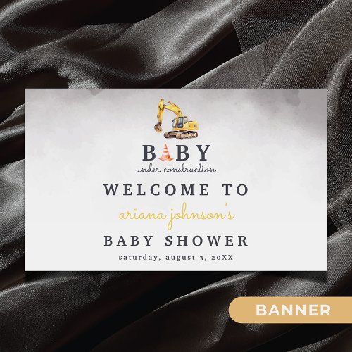 Baby Under Construction Baby Shower Welcome Yard Banner