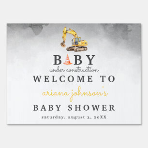 Baby Under Construction Baby Shower Welcome Yard Sign