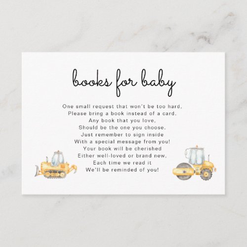 Baby Under Construction Books for Baby Card