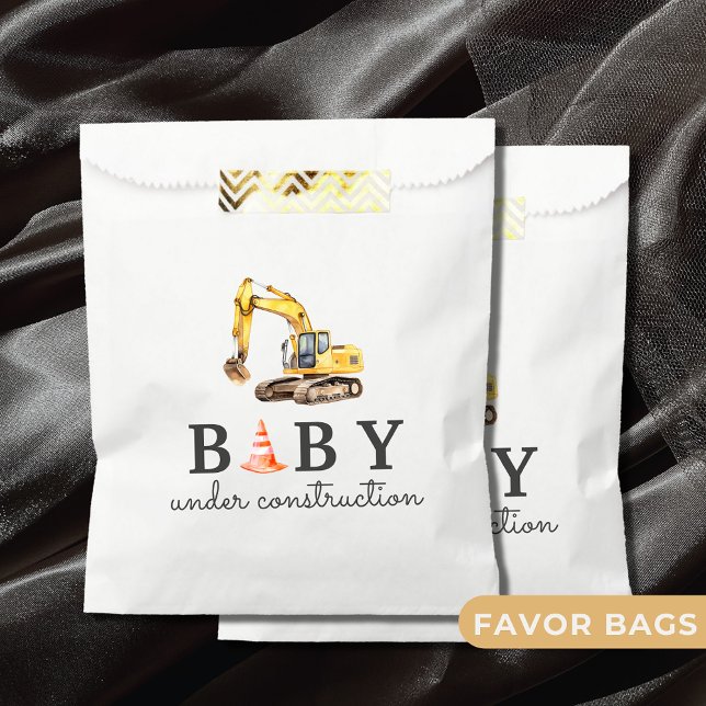 Baby Under Construction Boy Baby Shower Favor Bag (Creator Uploaded)