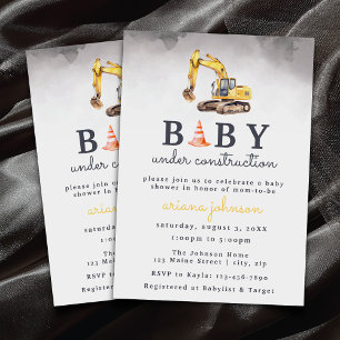 Baby Under Construction Boy Baby Shower Invitation