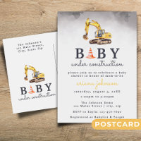 Baby Under Construction Boy Baby Shower Invitation