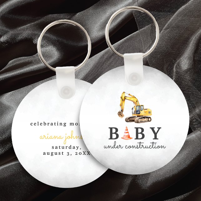 Baby Under Construction Boy Baby Shower Keychain (Creator Uploaded)