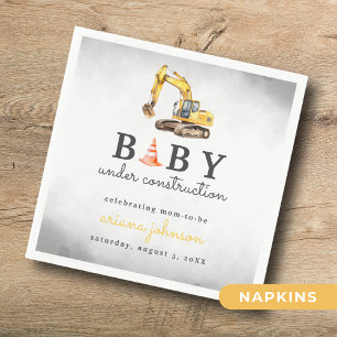 Baby Under Construction Boy Baby Shower Napkins