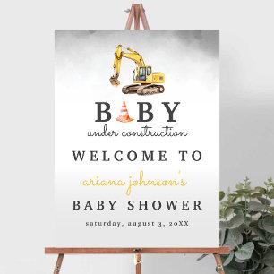 Baby Under Construction Boy Baby Shower Welcome Foam Board