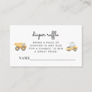 Baby Under Construction Diaper Raffle Insert Card