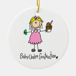 Baby Under Construction T-shirts and Gifts Ceramic Ornament