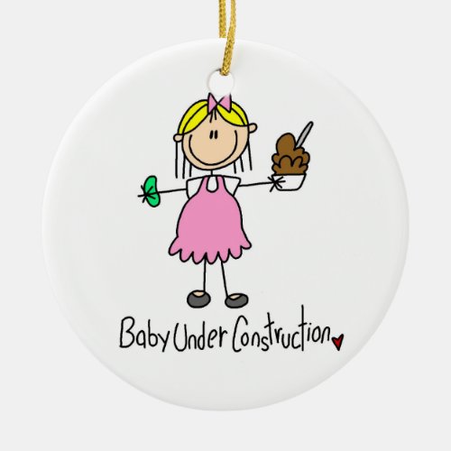 Baby Under Construction T_shirts and Gifts Ceramic Ornament