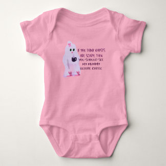 Baby undershirt , cute moms scary before coffee baby bodysuit
