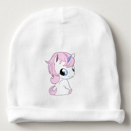 Baby unicorn baby beanie