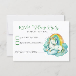 Baby Unicorn Baby Shower RSVP Card