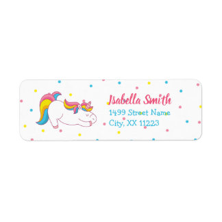 Baby Unicorn birthday party return address label