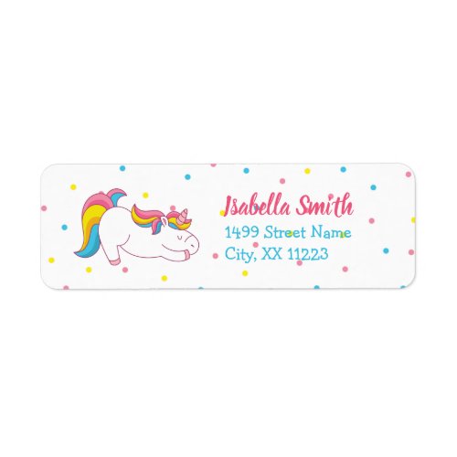 Baby Unicorn birthday party return address label