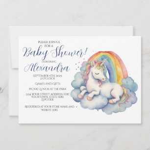 Baby Unicorn Boy Baby Shower Invitation