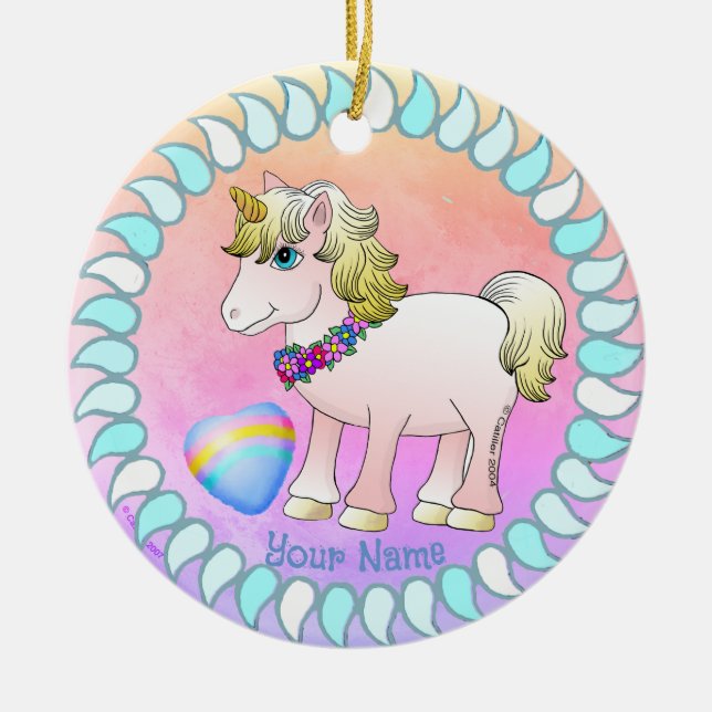 Baby Unicorn Ceramic Ornament (Front)