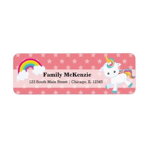 Baby Unicorn  CHOOSE your background color Label