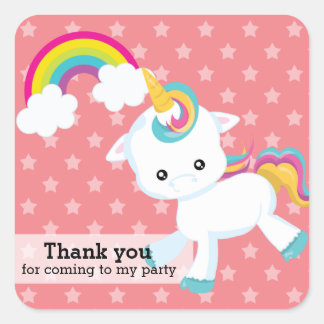 Baby Unicorn * Choose your background color Square Sticker