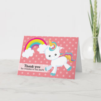 Baby Unicorn * Choose your background color Thank You Card