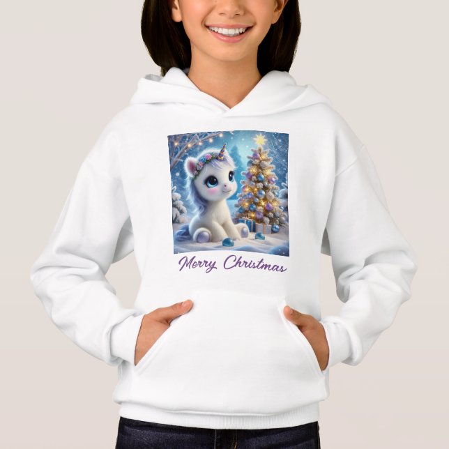 Baby Unicorn Christmas  Hoodie (Front)