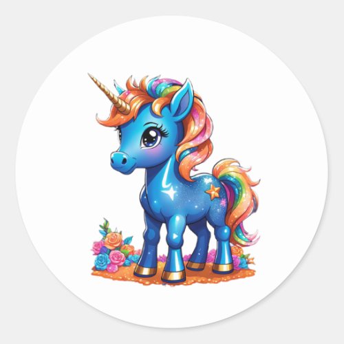 Baby unicorn classic round sticker